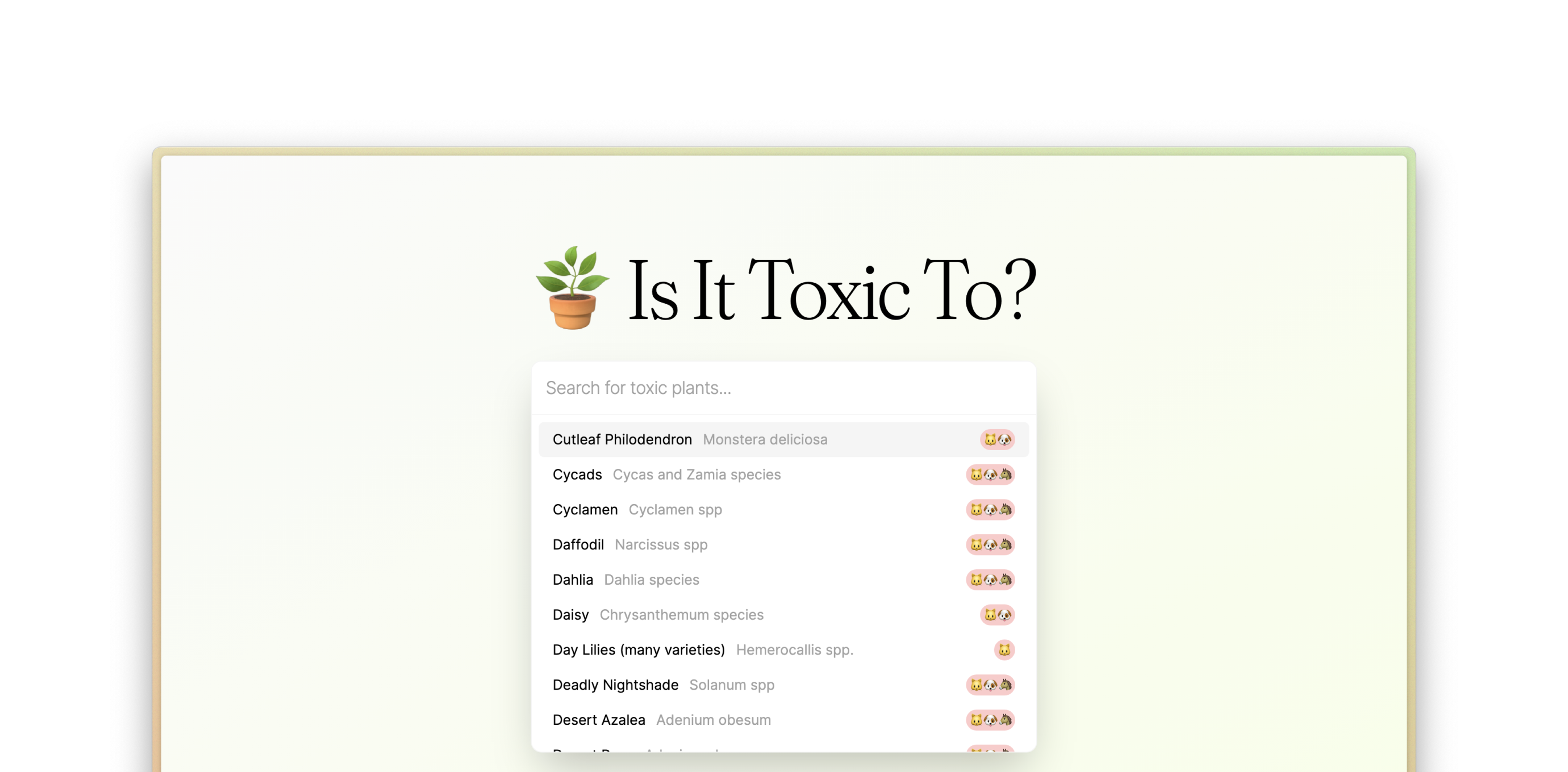 Is It Toxic To?